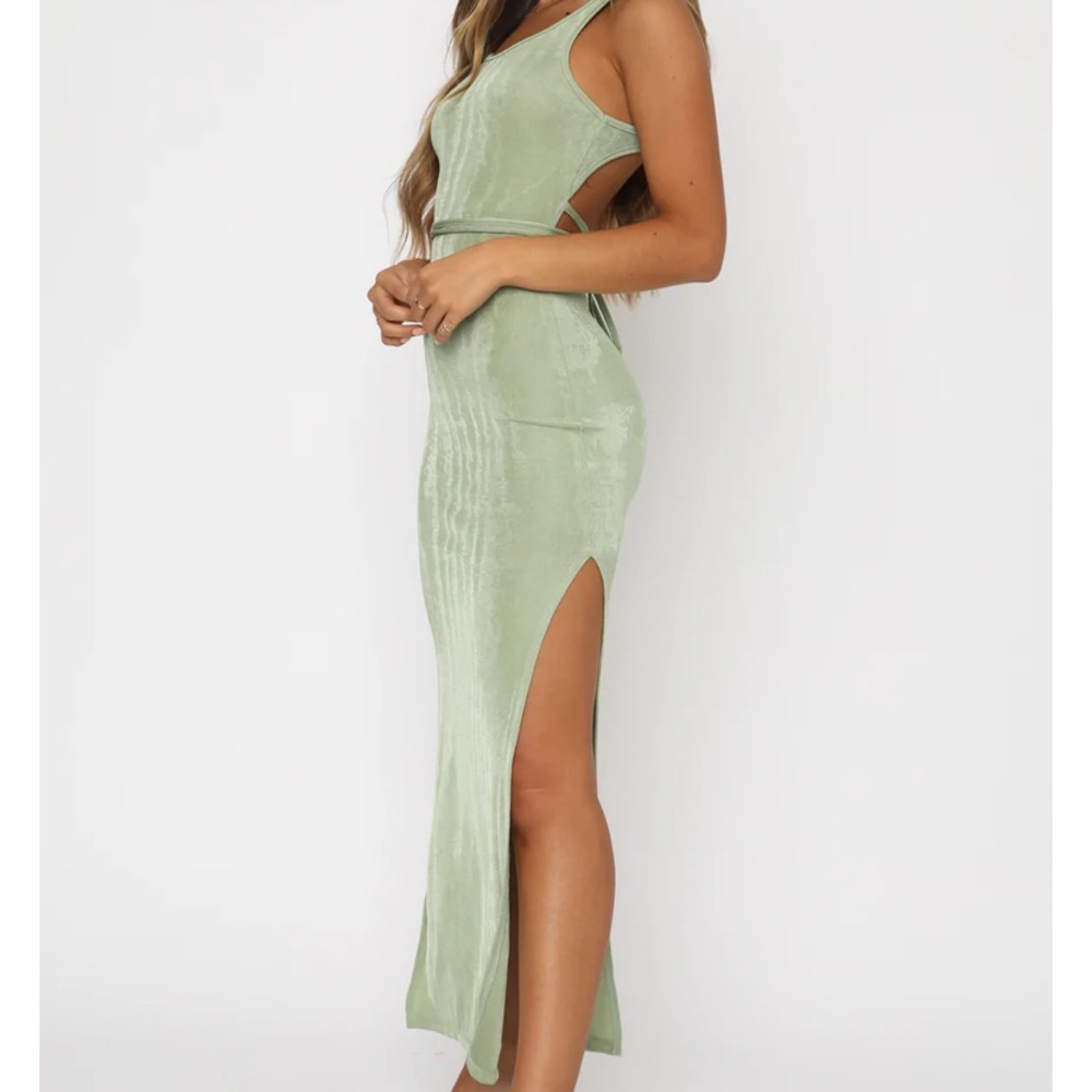 White Fox Boutique Sage Green Maxi Dress